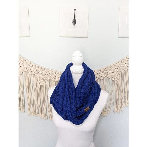 CC Royal Blue Infinity Wrap Scarf - Picture 1 of 6